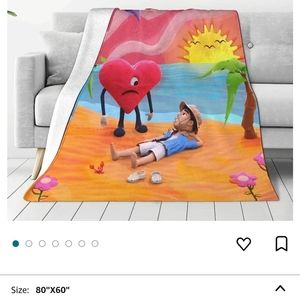 Bad bunny flannel blanket